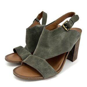 Sarto Franco Sarto Suzie Block Heel Suede Sandals Green Size 8.5
